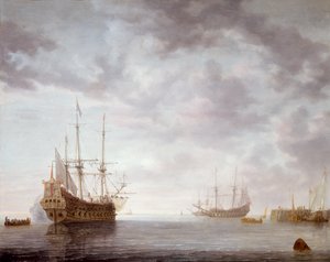 Buques de guerra holandeses anclados, c.1650